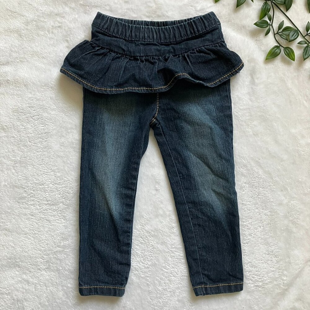 Gymboree 18-24M Toddler Jean Leggings Ruffle Peplum Waist